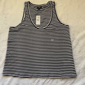 Express Black and White Striped Tank Top